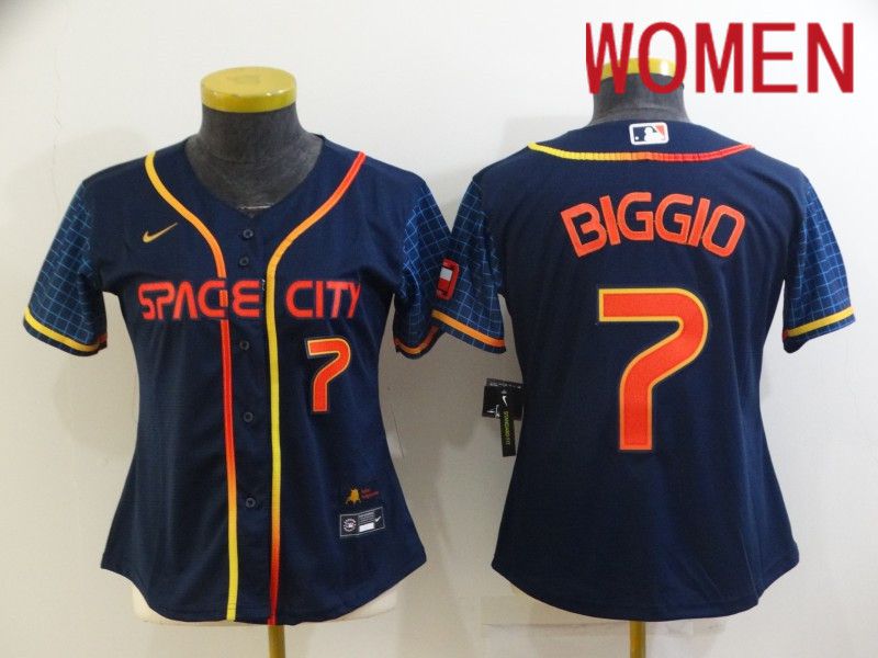Women Houston Astros #7 Biggio Blue City Edition Game Nike 2022 MLB Jerseys->houston astros->MLB Jersey